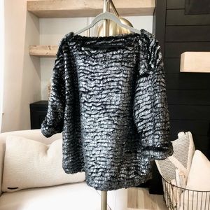 Free People metallic look fluffy sweater